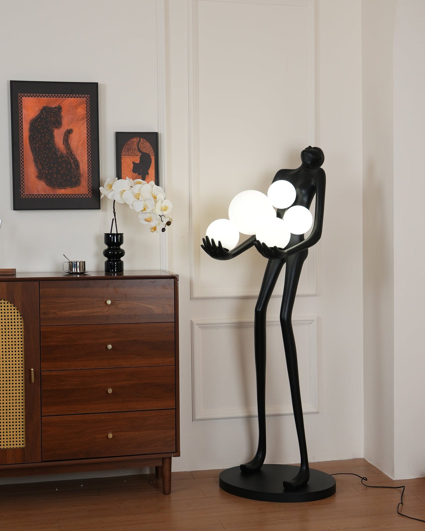 Embrace Sculpture Floor Lamp with Integrated LED Light