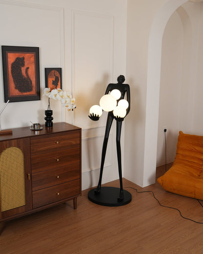 Embrace Sculpture Floor Lamp with Integrated LED Light