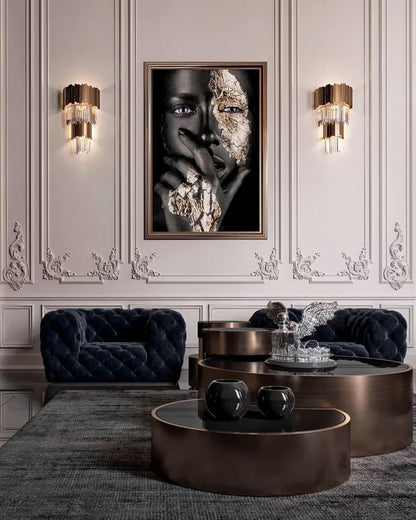 Empire Wall Lamp LED Indoor Lighting - Gold Finish, Set of 2