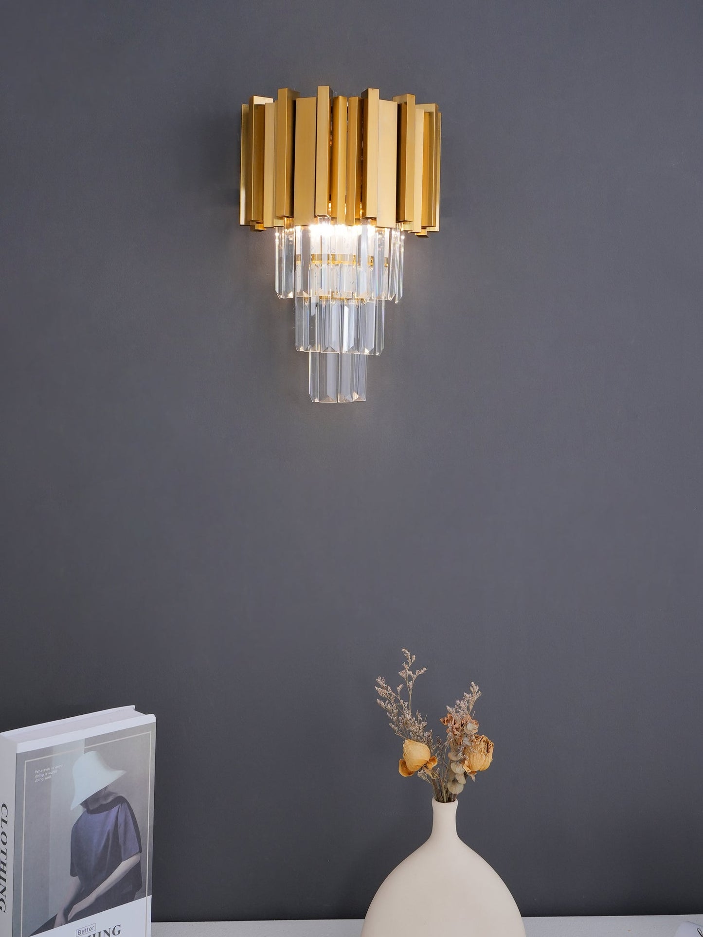 Empire Wall Lamp LED Indoor Lighting - Gold Finish, Set of 2