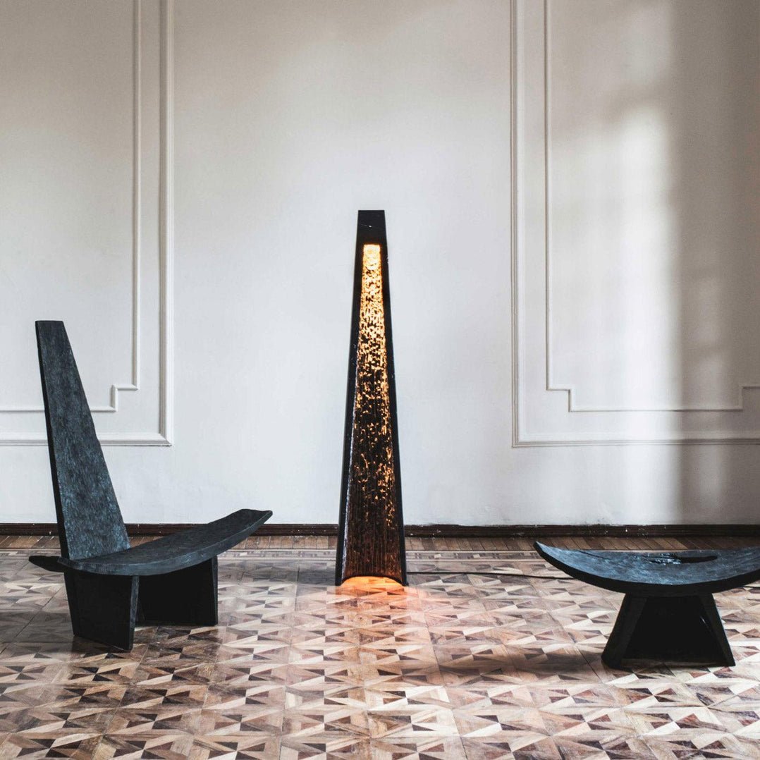 Estela Floor Lamp LED Marble Black Indoor Lighting 101cm