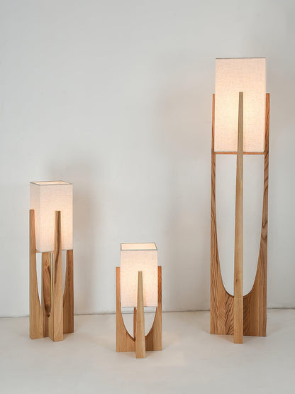 Fairbanks Floor Lamp - LED Ash Wood Design for Indoor Use
