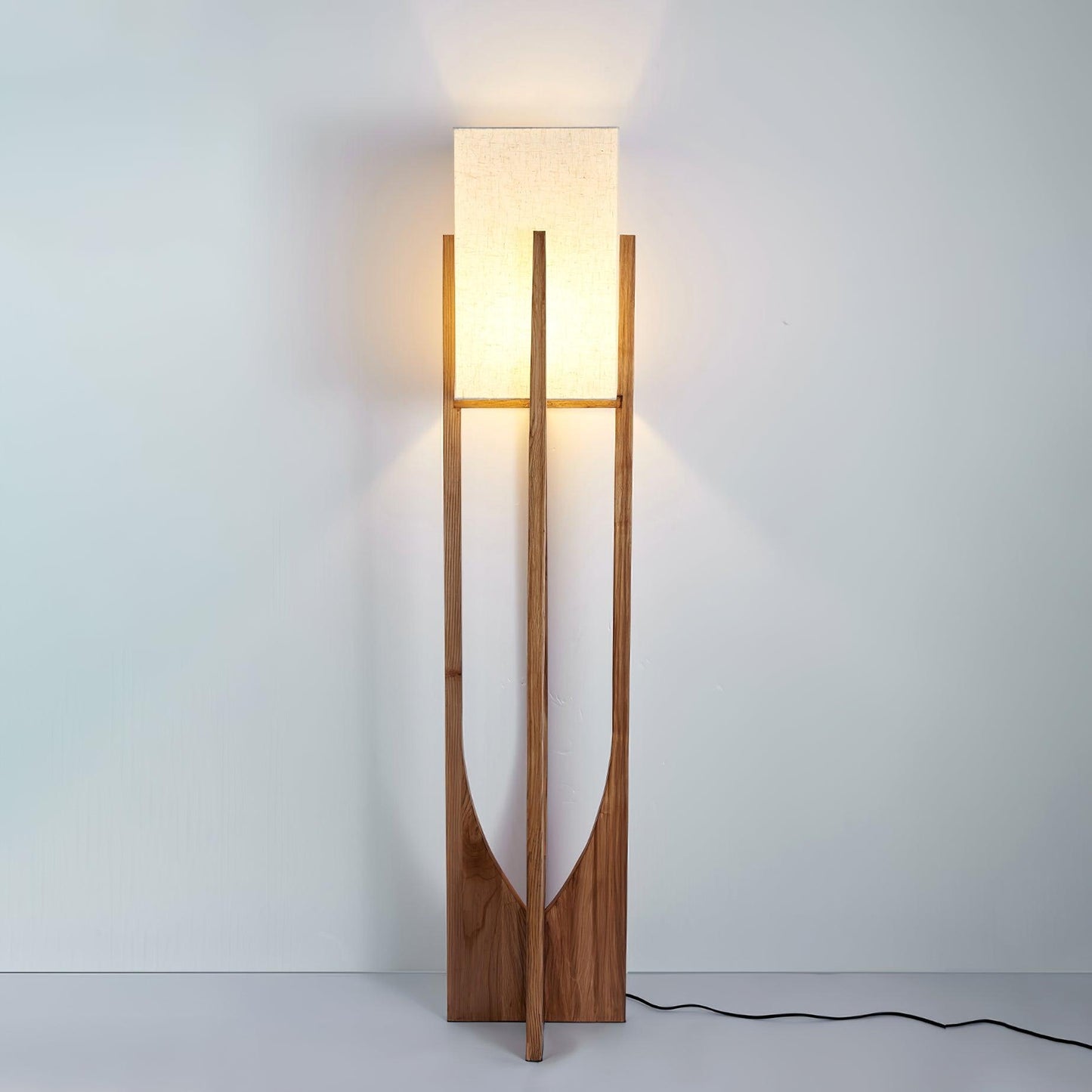 Fairbanks Floor Lamp - LED Ash Wood Design for Indoor Use