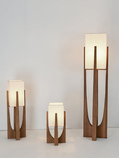 Fairbanks Floor Lamp - LED Ash Wood Design for Indoor Use