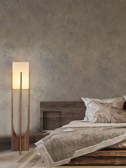 Fairbanks Floor Lamp - LED Ash Wood Design for Indoor Use