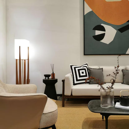 Fairbanks Floor Lamp - LED Ash Wood Design for Indoor Use