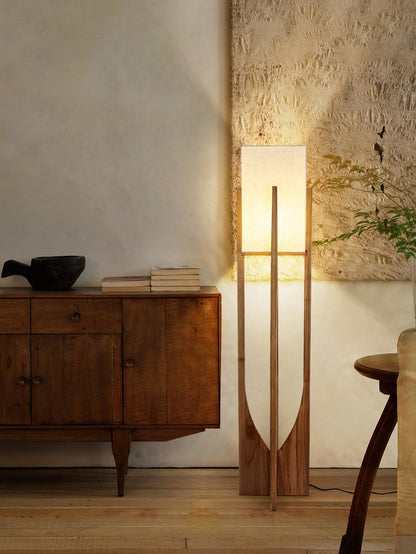 Fairbanks Floor Lamp - LED Ash Wood Design for Indoor Use