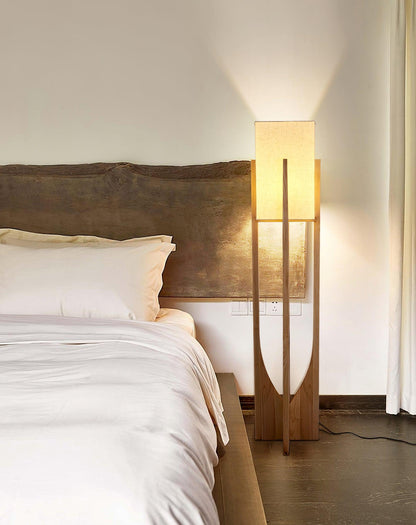 Fairbanks Floor Lamp - LED Ash Wood Design for Indoor Use