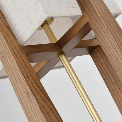 Fairbanks Floor Lamp - LED Ash Wood Design for Indoor Use