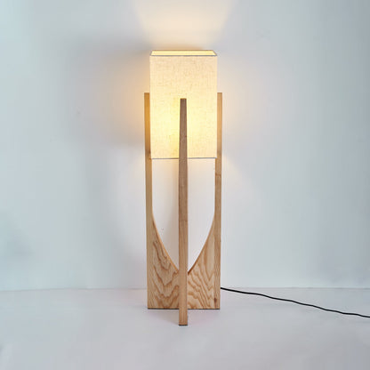 Fairbanks Floor Lamp - LED Ash Wood Design for Indoor Use