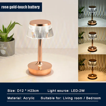 Rechargeable Wireless Table Lamp LED Waterproof Touch Control