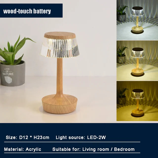 Rechargeable Wireless Table Lamp LED Waterproof Touch Control