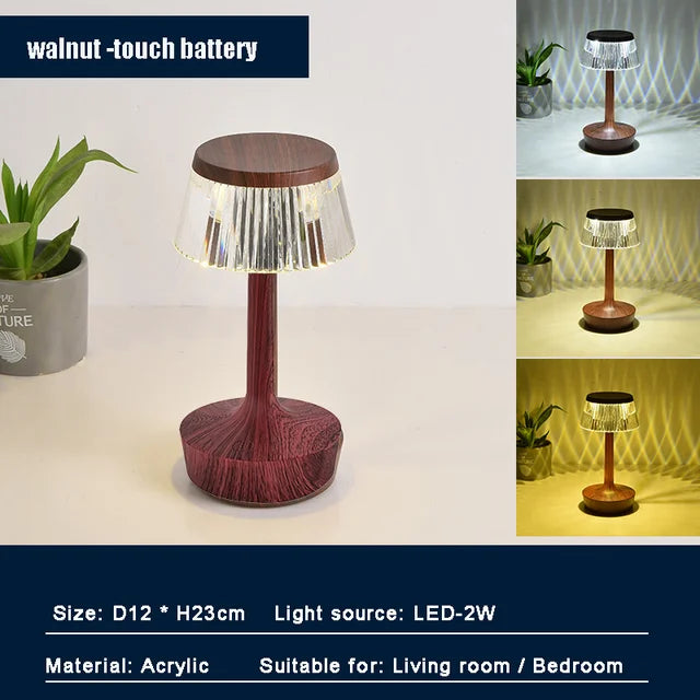Rechargeable Wireless Table Lamp LED Waterproof Touch Control