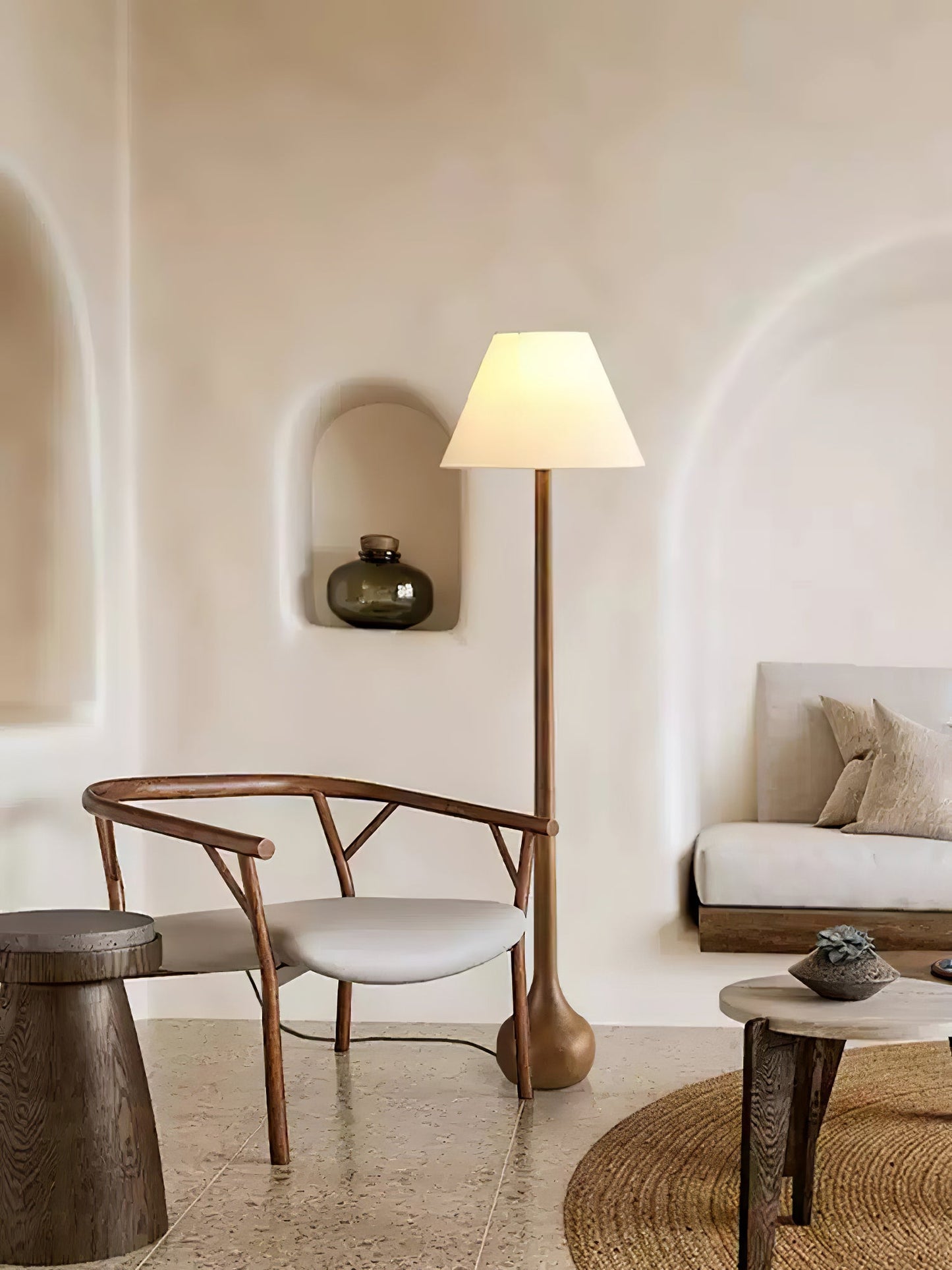 Final Strike Floor Lamp - LED Indoor Lighting - Wooden Base