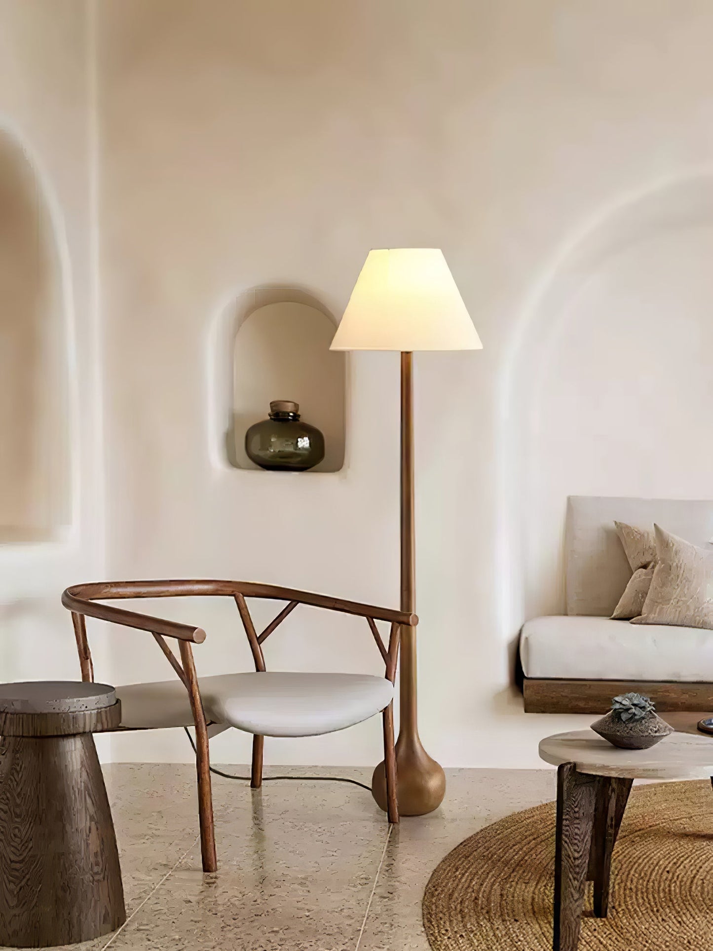Final Strike Floor Lamp - LED Indoor Lighting - Wooden Base