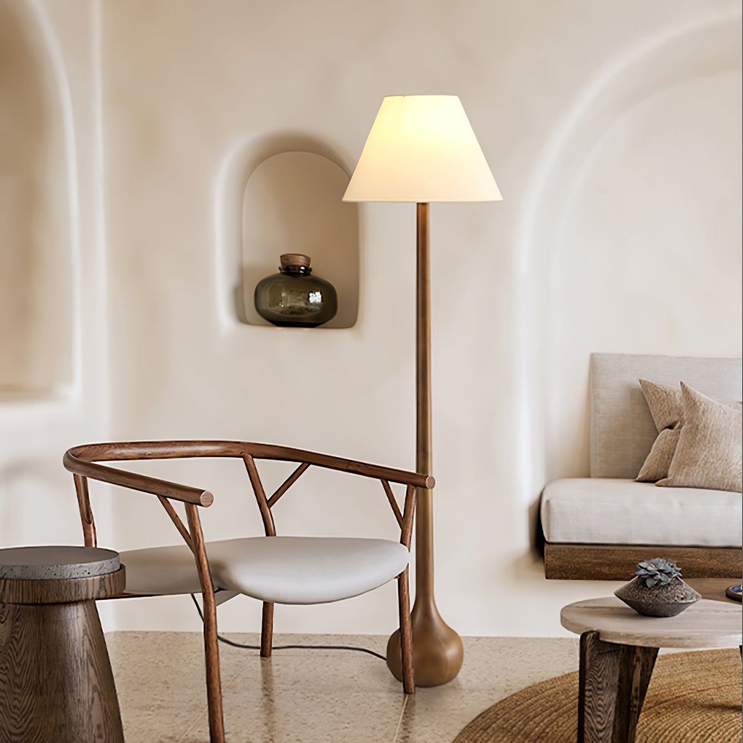 Final Strike Floor Lamp - LED Indoor Lighting - Wooden Base