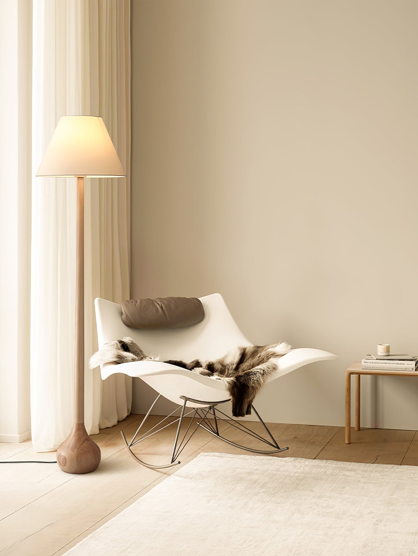 Final Strike Floor Lamp - LED Indoor Lighting - Wooden Base