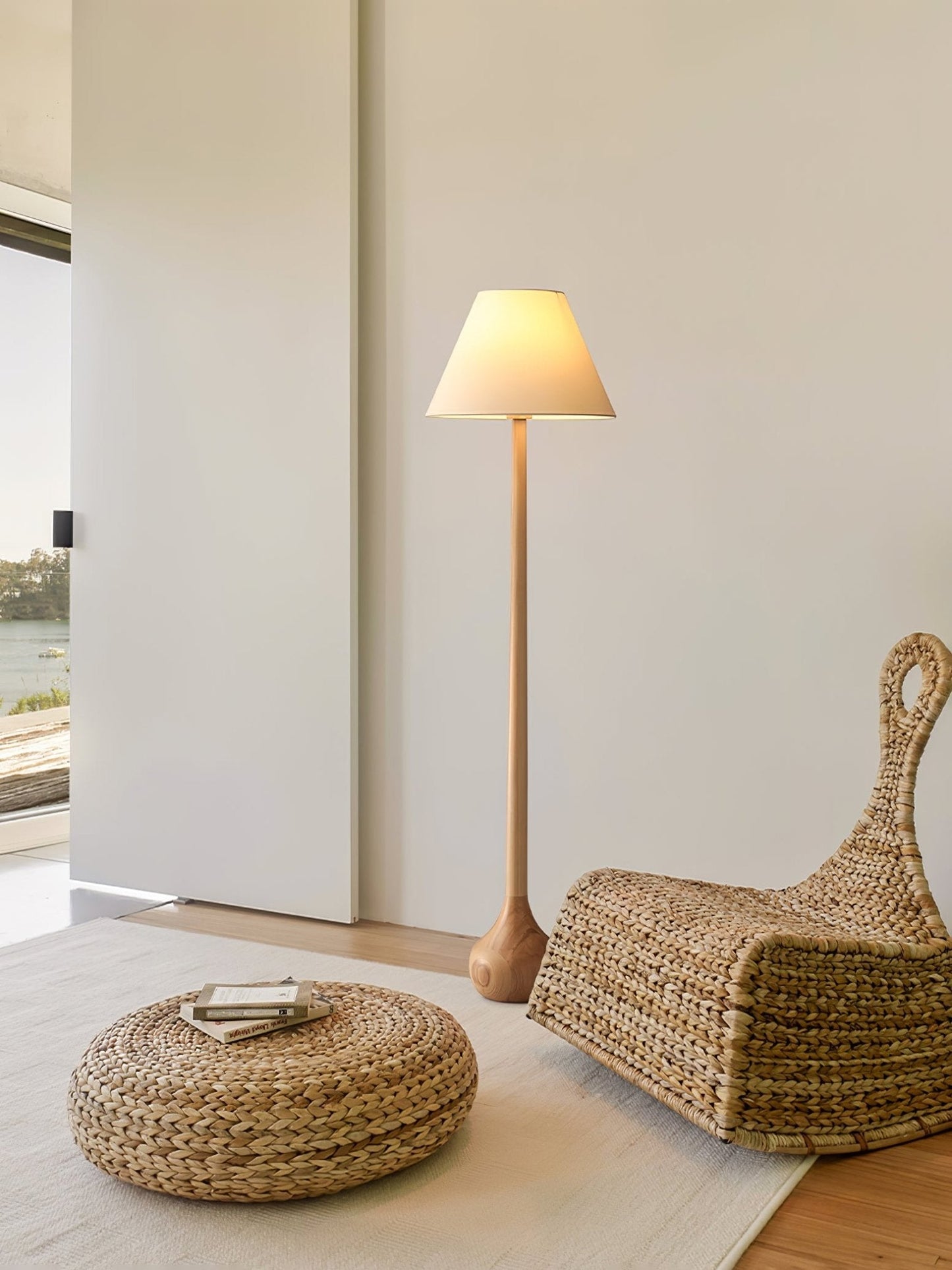 Final Strike Floor Lamp - LED Indoor Lighting - Wooden Base
