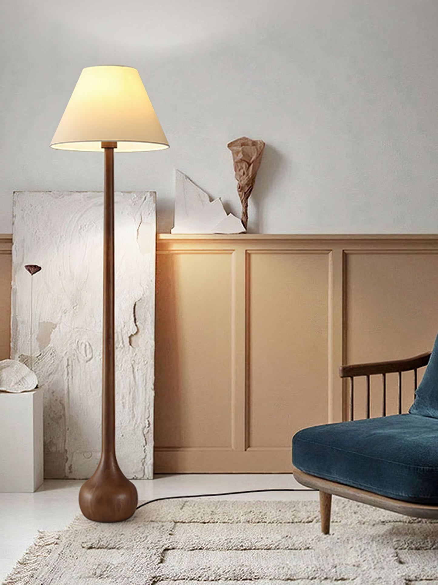 Final Strike Floor Lamp - LED Indoor Lighting - Wooden Base