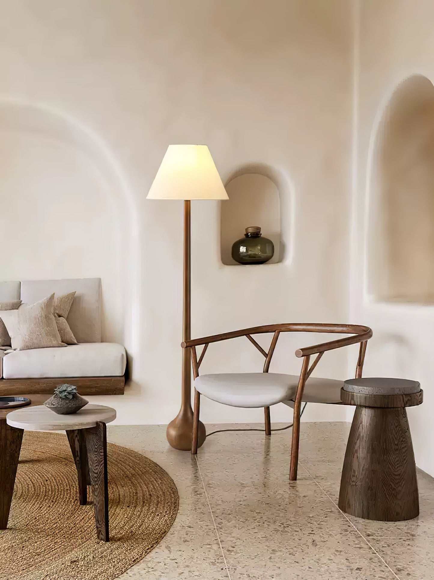 Final Strike Floor Lamp - LED Indoor Lighting - Wooden Base