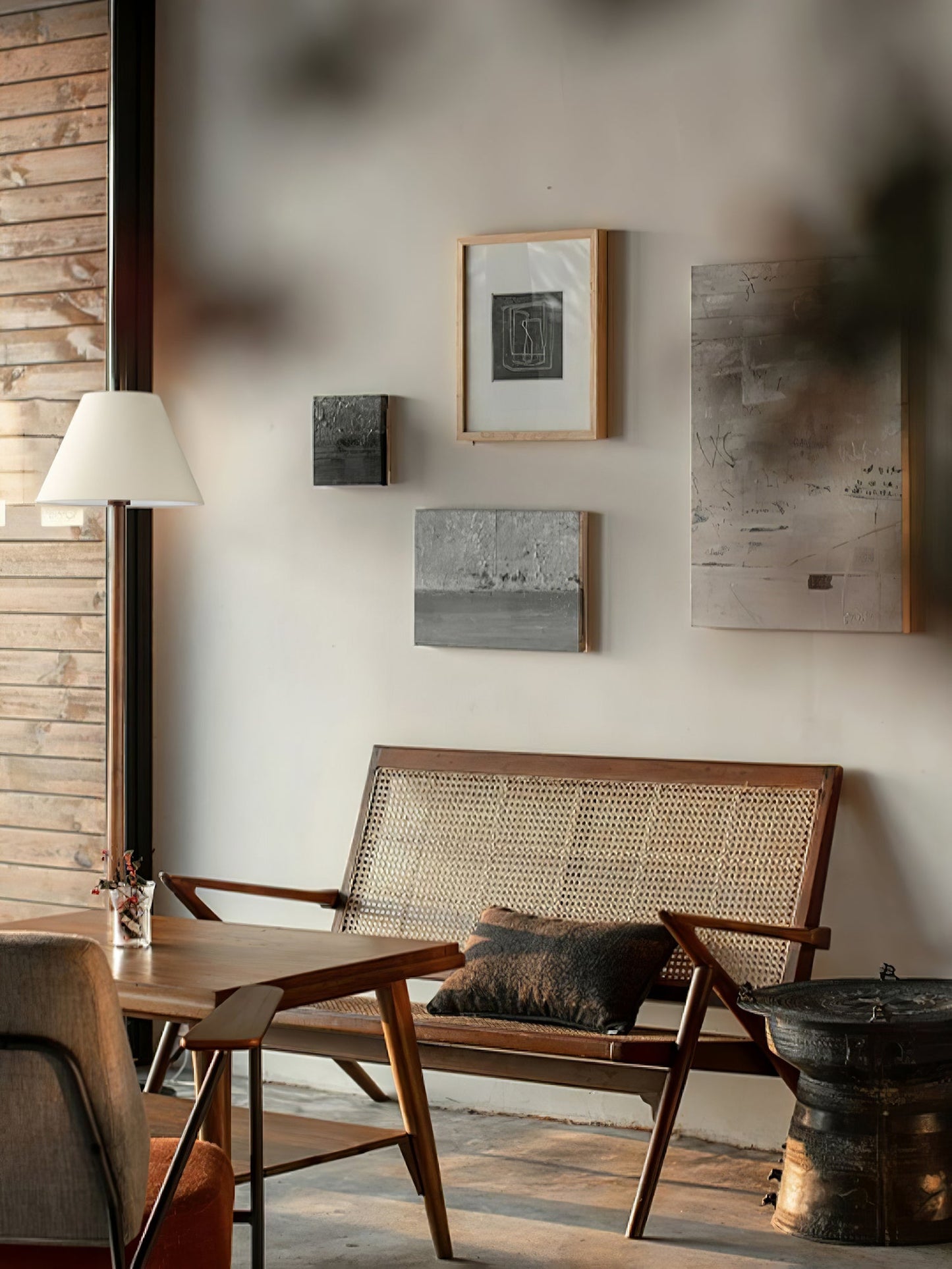 Final Strike Floor Lamp - LED Indoor Lighting - Wooden Base