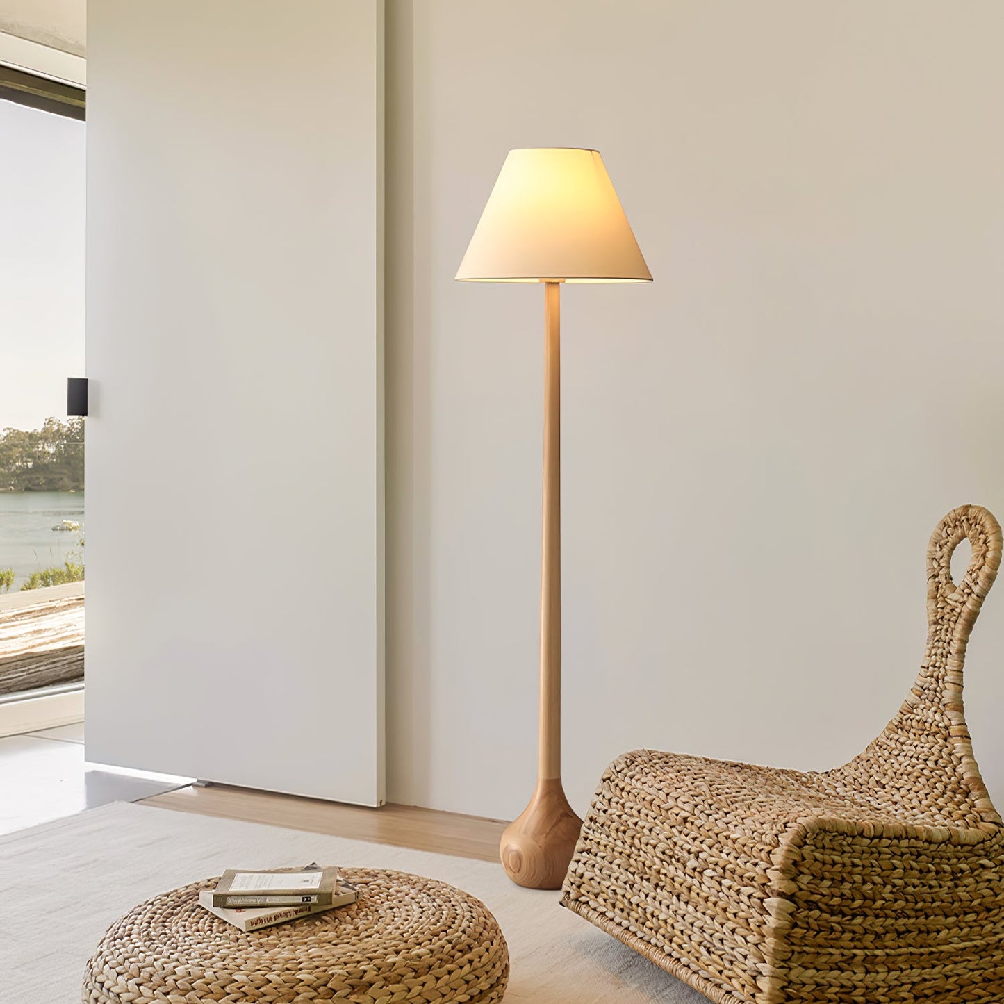 Final Strike Floor Lamp - LED Indoor Lighting - Wooden Base