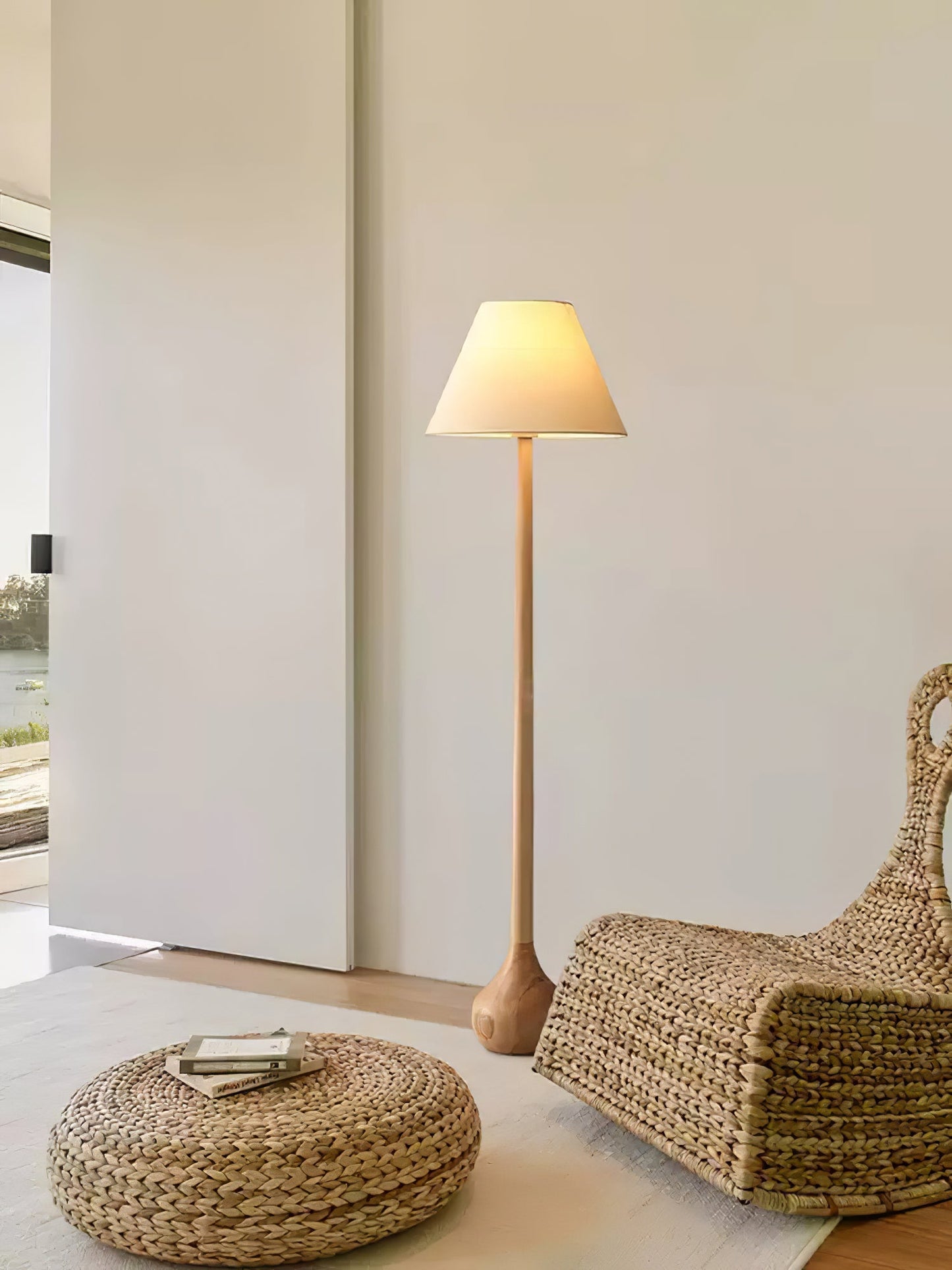Final Strike Floor Lamp - LED Indoor Lighting - Wooden Base