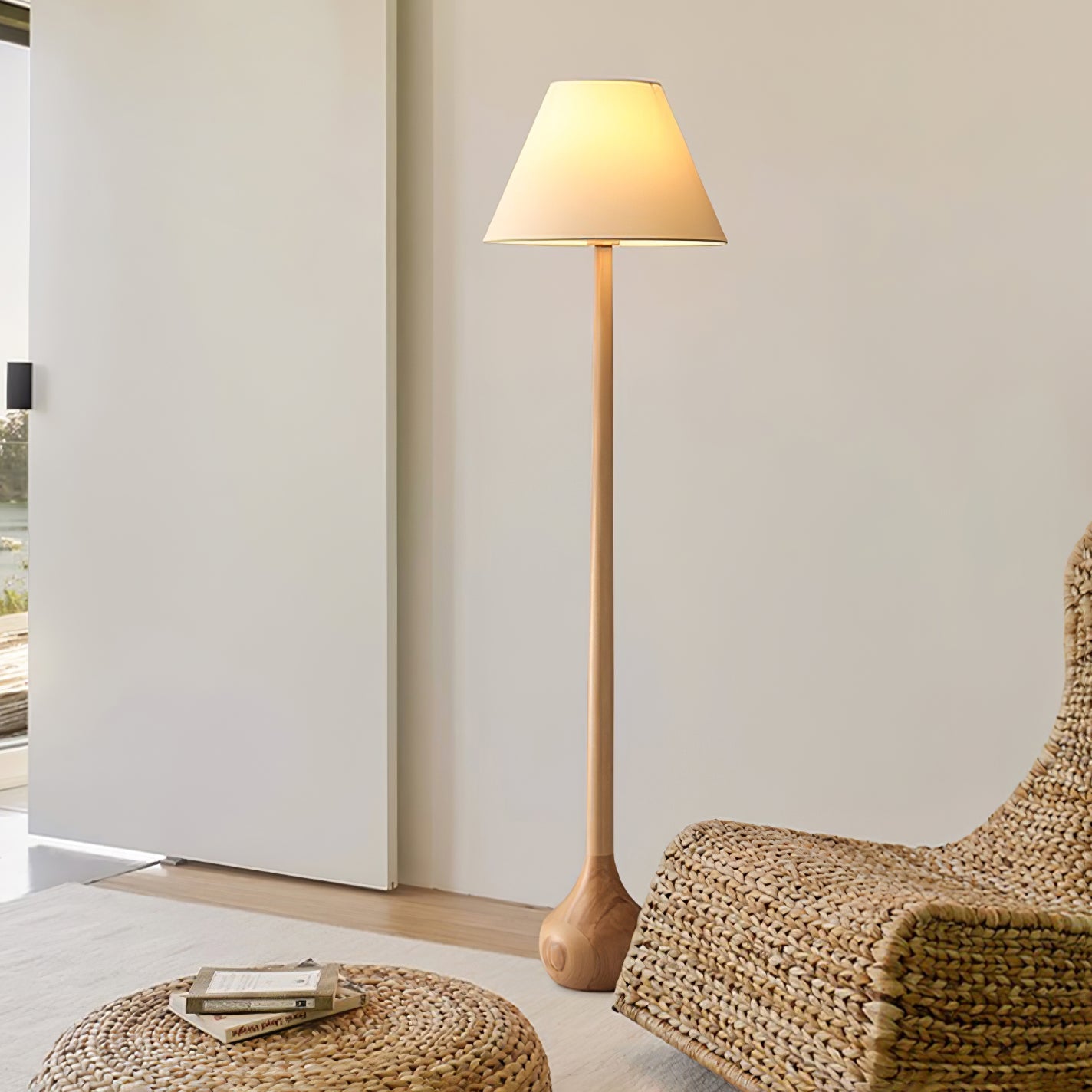 Final Strike Floor Lamp - LED Indoor Lighting - Wooden Base