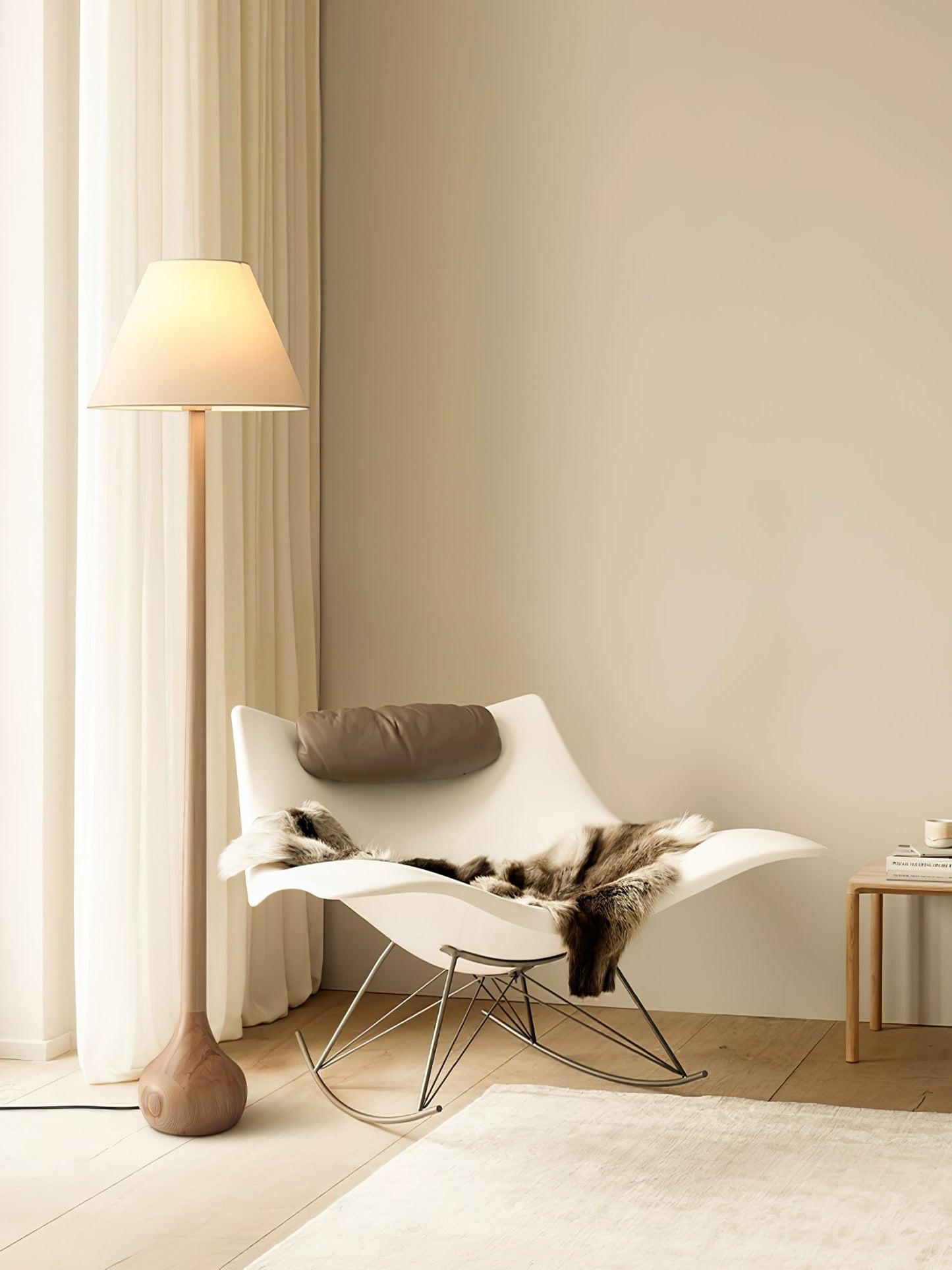 Final Strike Floor Lamp - LED Indoor Lighting - Wooden Base