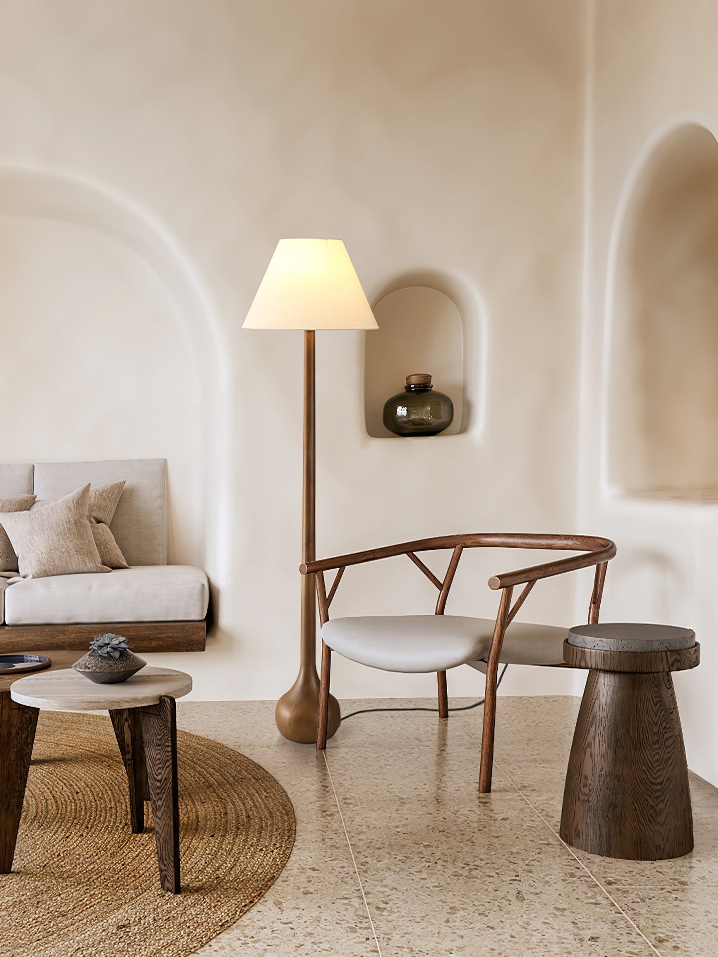 Final Strike Floor Lamp - LED Indoor Lighting - Wooden Base
