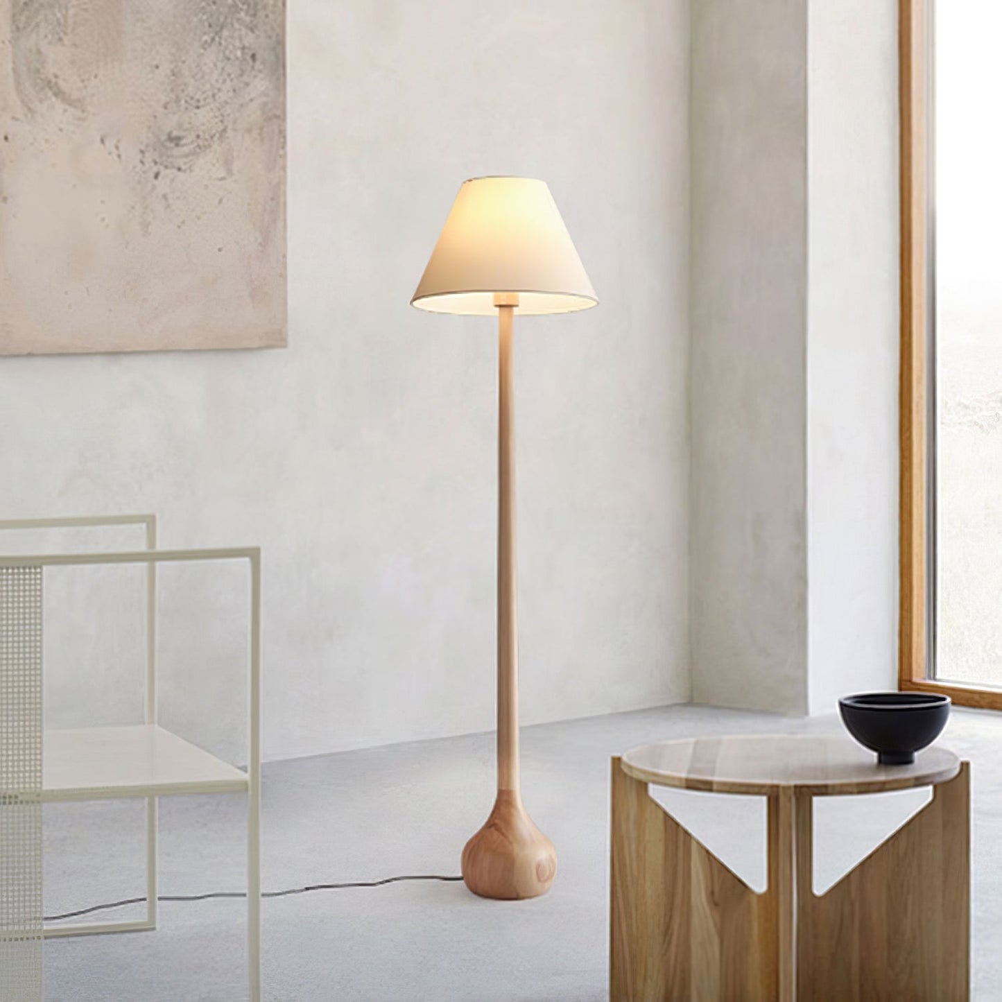 Final Strike Floor Lamp - LED Indoor Lighting - Wooden Base