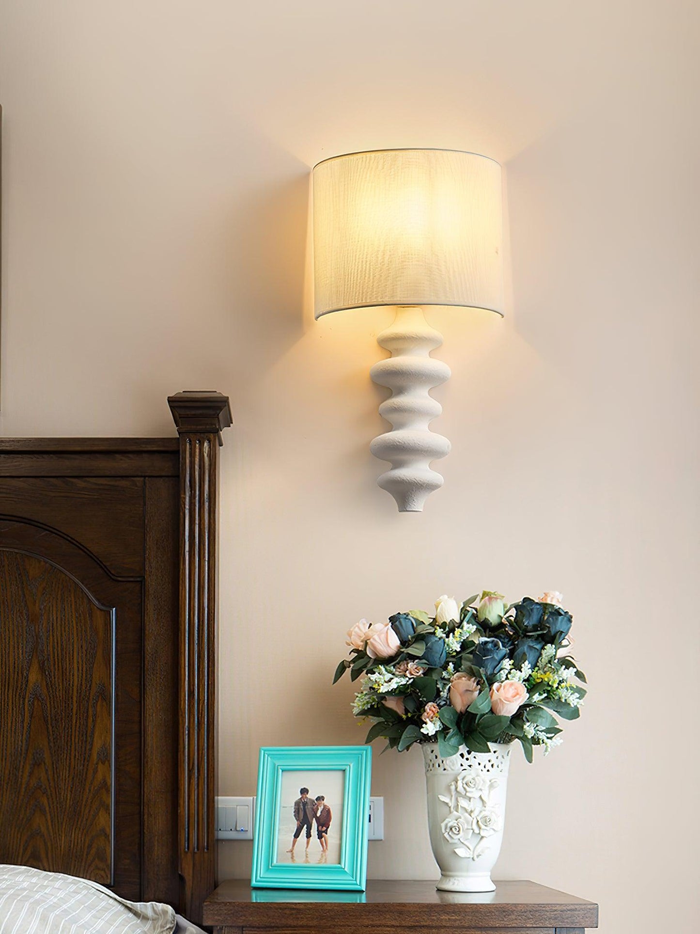 Fishbone Sconce Wall Light - Textured Solid Wood, LED