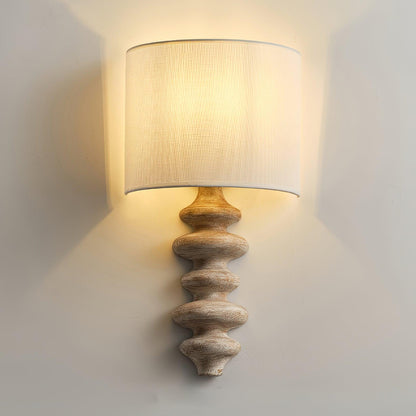 Fishbone Sconce Wall Light - Textured Solid Wood, LED