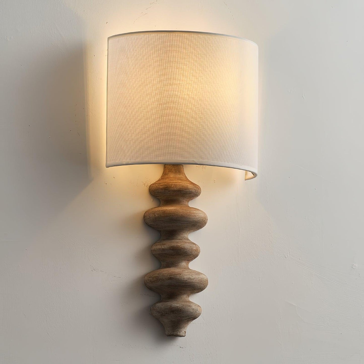 Fishbone Sconce Wall Light - Textured Solid Wood, LED