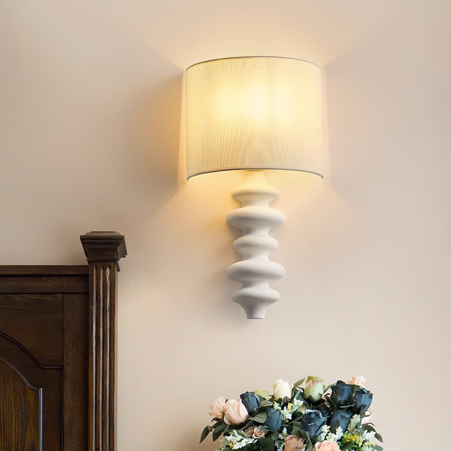 Fishbone Sconce Wall Light - Textured Solid Wood, LED