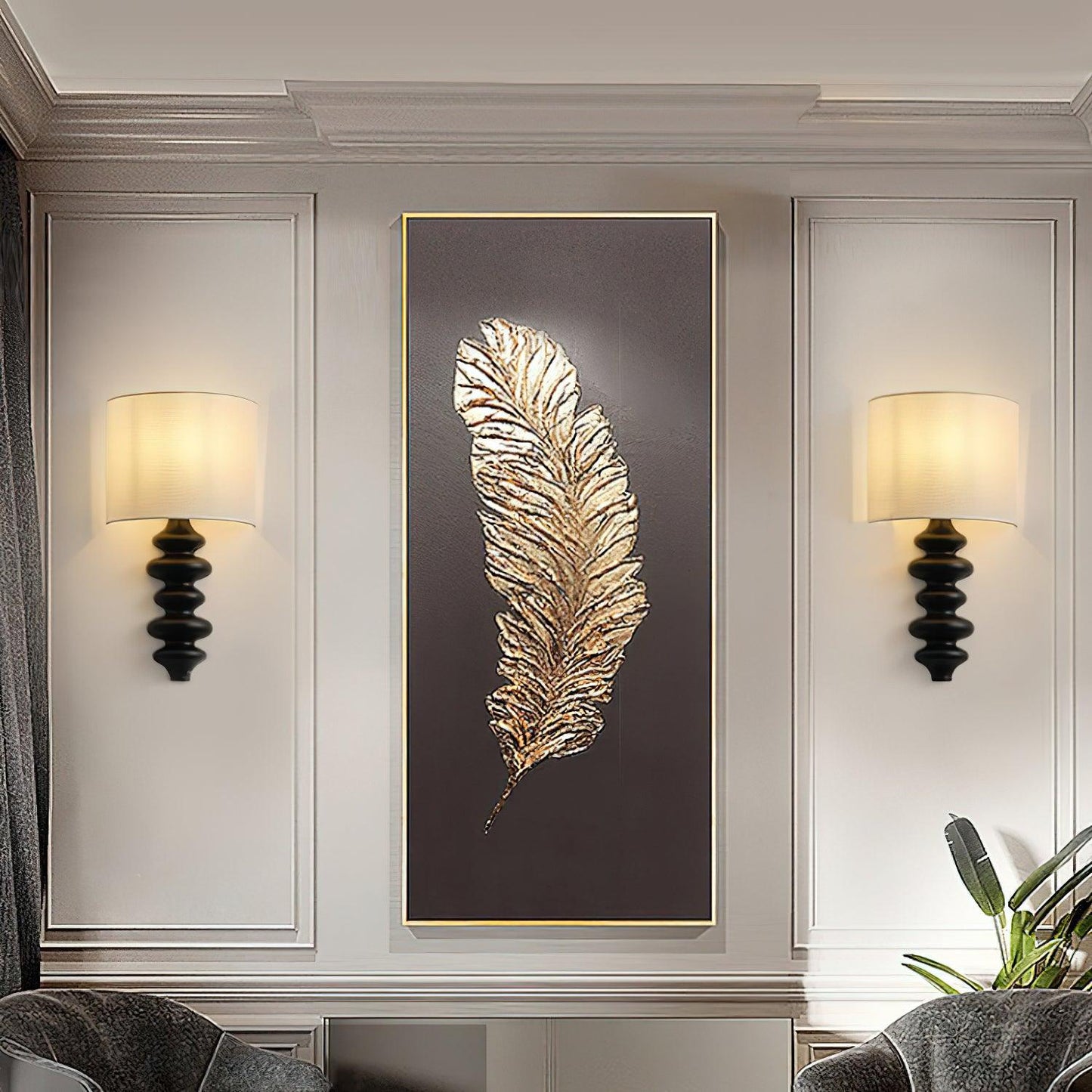 Fishbone Sconce Wall Light - Textured Solid Wood, LED