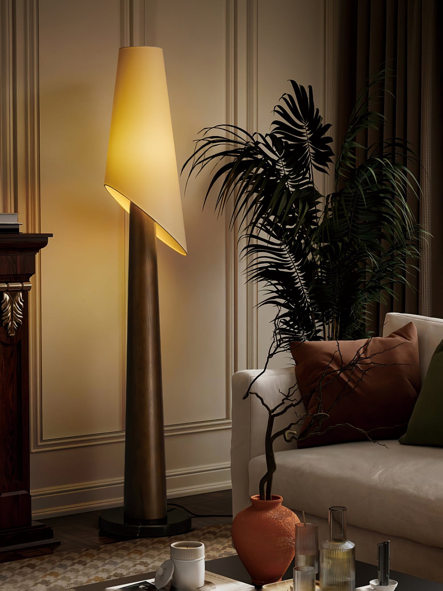 Flag Floor Lamp with LED, Elegant Design for Indoor Use