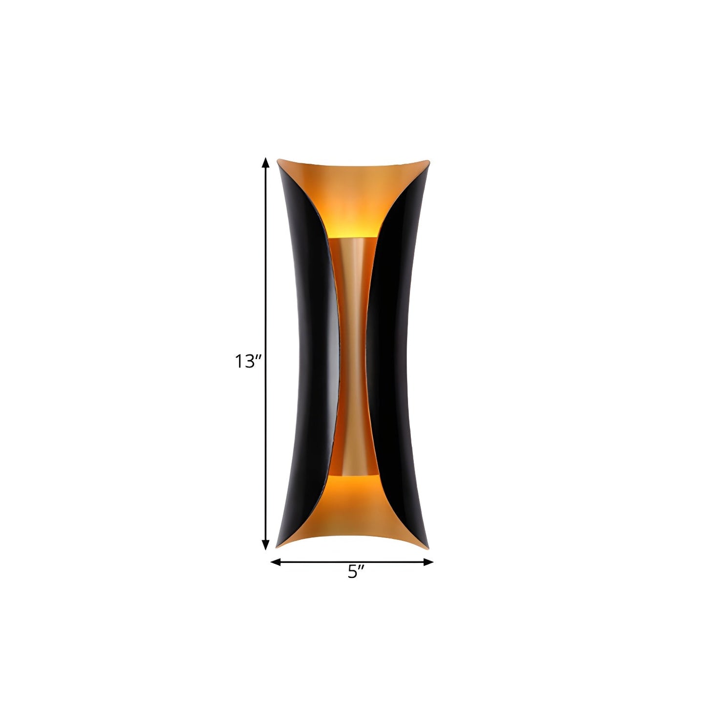 Flame Art Wall Sconce LED Black Gold Indoor Lighting Decor