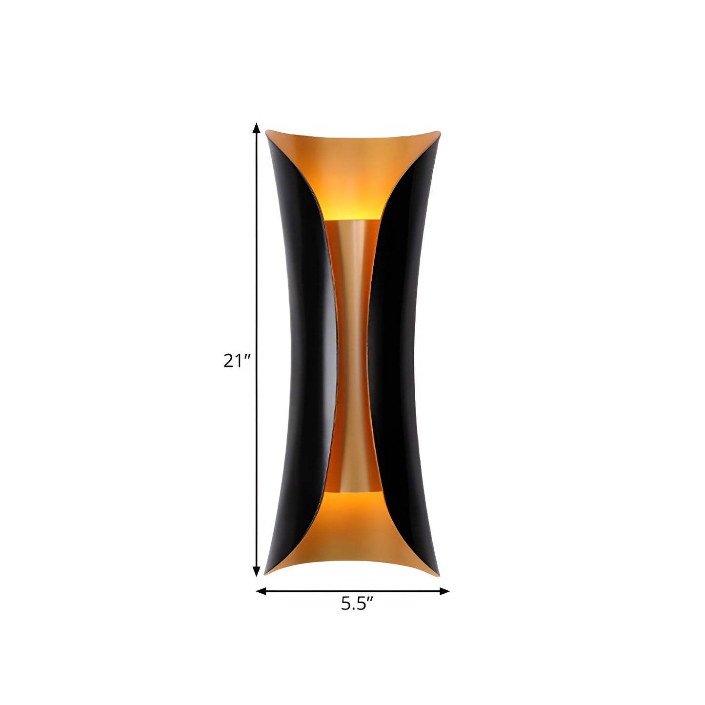 Flame Art Wall Sconce LED Black Gold Indoor Lighting Decor