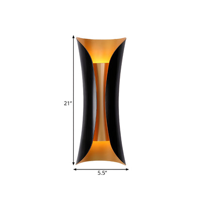 Flame Art Wall Sconce LED Black Gold Indoor Lighting Decor