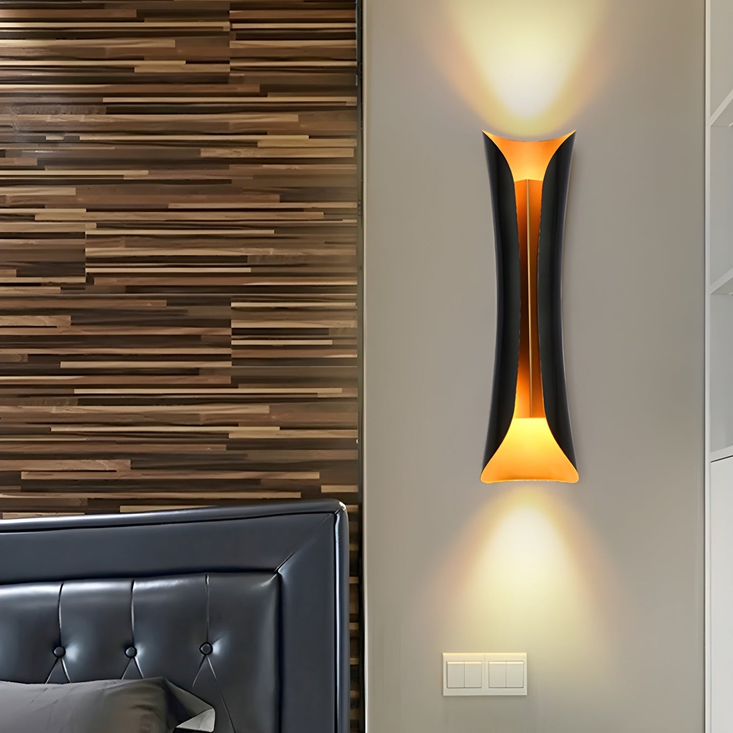Flame Art Wall Sconce LED Black Gold Indoor Lighting Decor