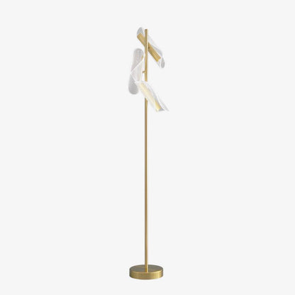 Flame Floor Lamp with LED Light and Marble Base