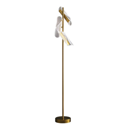 Flame Floor Lamp with LED Light and Marble Base