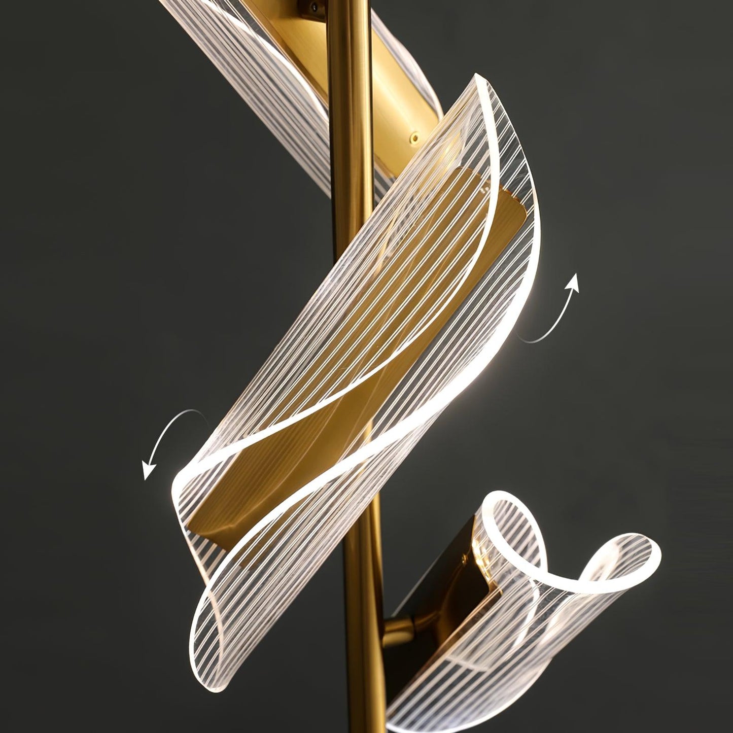 Flame Floor Lamp with LED Light and Marble Base