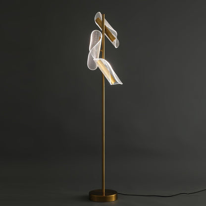 Flame Floor Lamp with LED Light and Marble Base