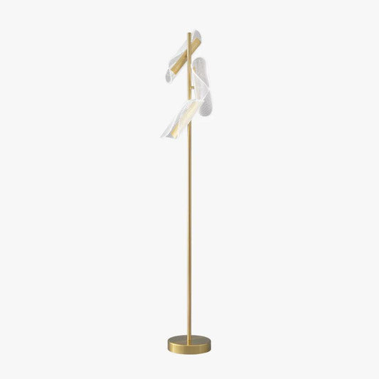 Flame Floor Lamp with LED Light and Marble Base