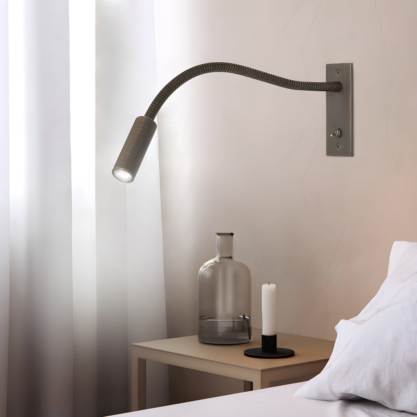 Flexible Gooseneck Wall Lamp with Adjustable LED Light