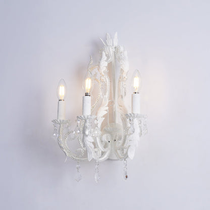 Candle Holder Wall Lamp Set of 2 with Crystal Accents