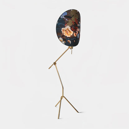 Floral Nocturne Floor Lamp – LED Brass Indoor Light
