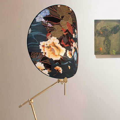 Floral Nocturne Floor Lamp – LED Brass Indoor Light
